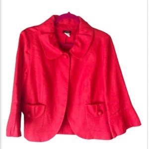 J.Crew Tulip Linen Jacket in red linen